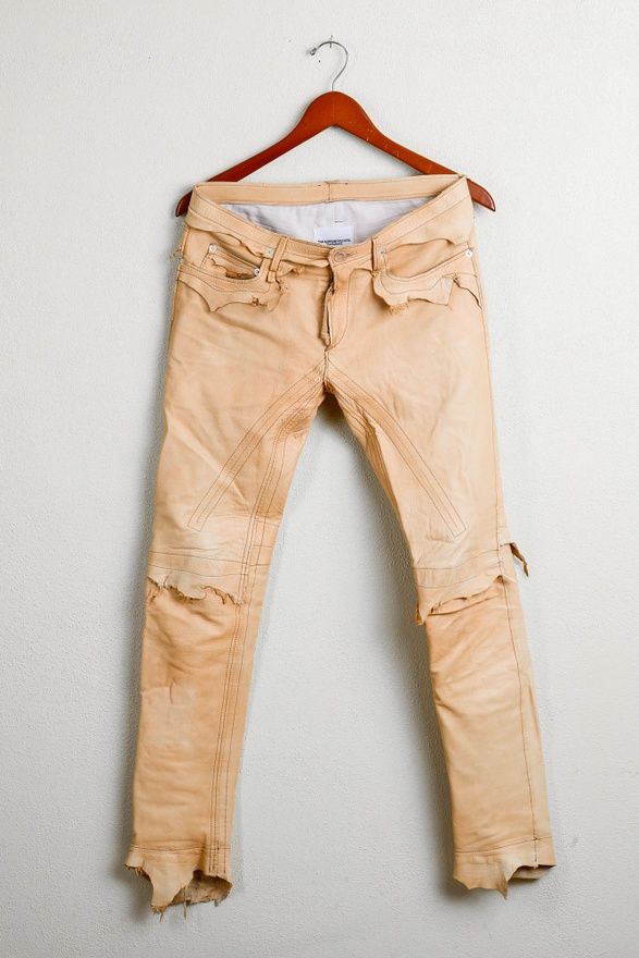 Rough out deer leather pants